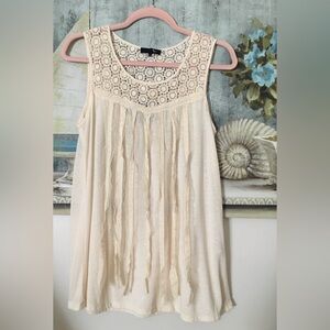 Ryu crochet cotton tank top L creamy color